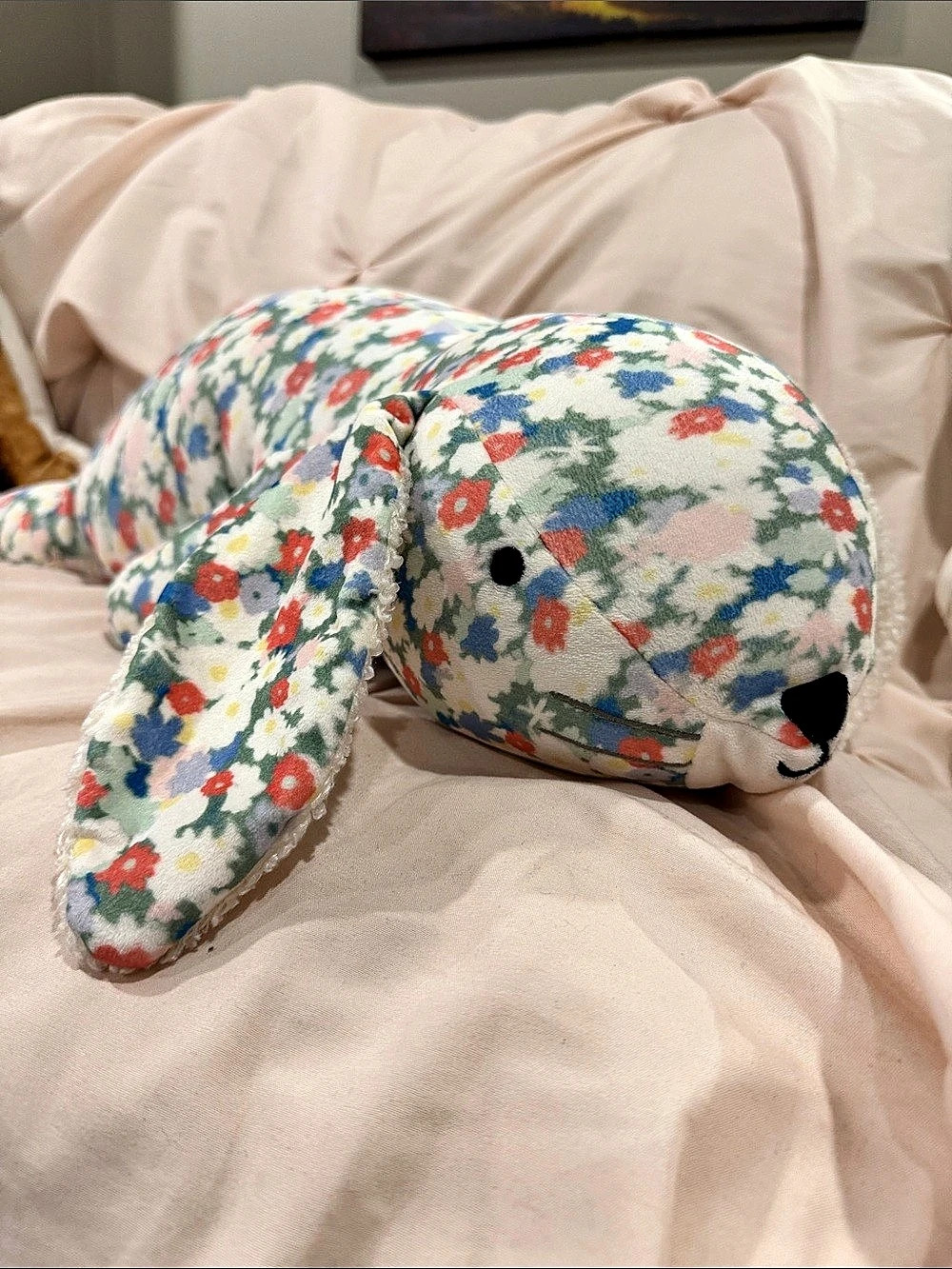 Pillow Fort Floral Plush Stuffed Bunny